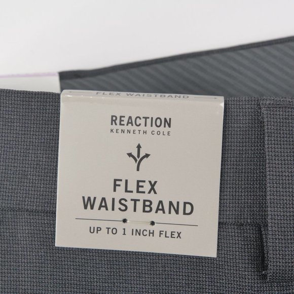Kenneth Cole Reaction Mens Slim-Fit Gabardine Dress Pants‎ 33 x 32 Charcoal - Picture 7 of 9